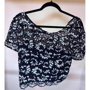 Stylish French Connection Lace Crop Top